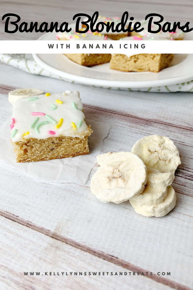 Banana Blondie Bars With Banana Icing - Kelly Lynn's Sweets And Treats